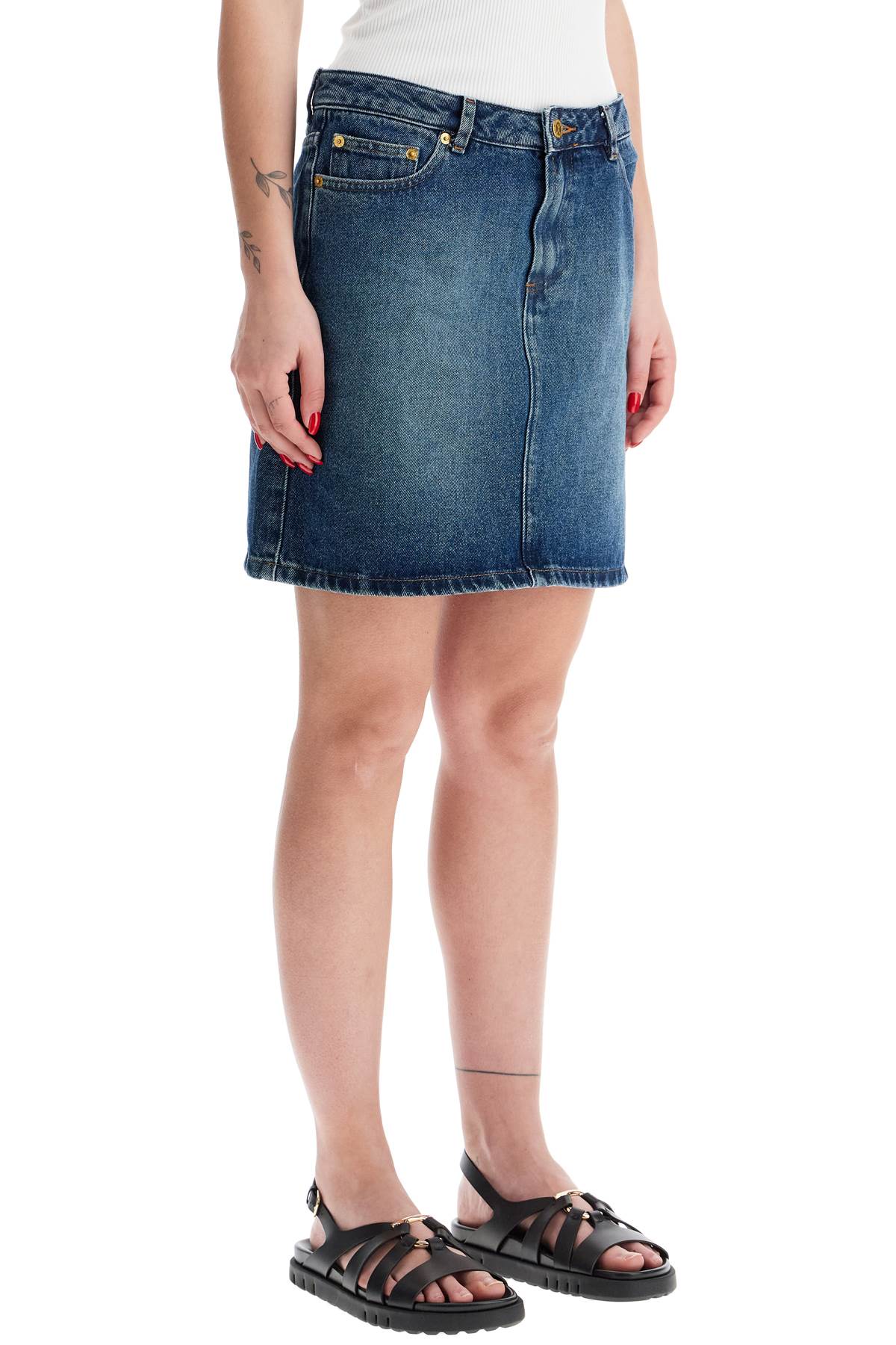 denim mini skirt