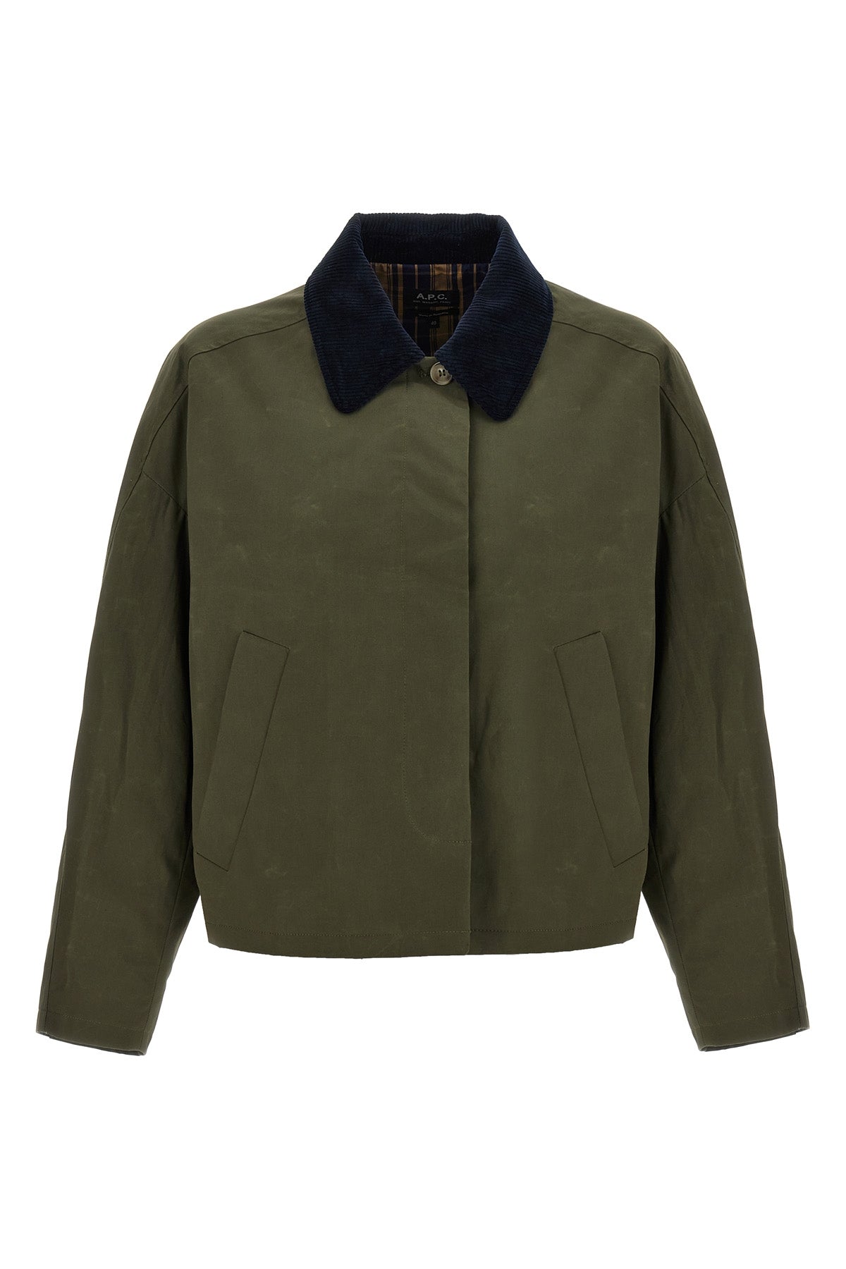 short becca jacket in waterproof cotton canvas