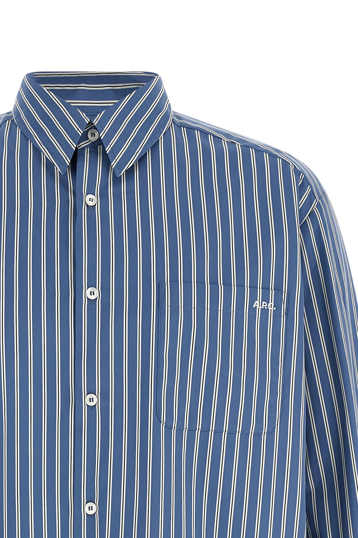 malo shirt in striped cotton poplin