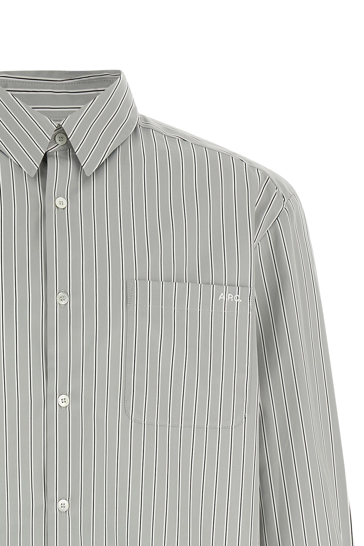 malo shirt in striped cotton poplin