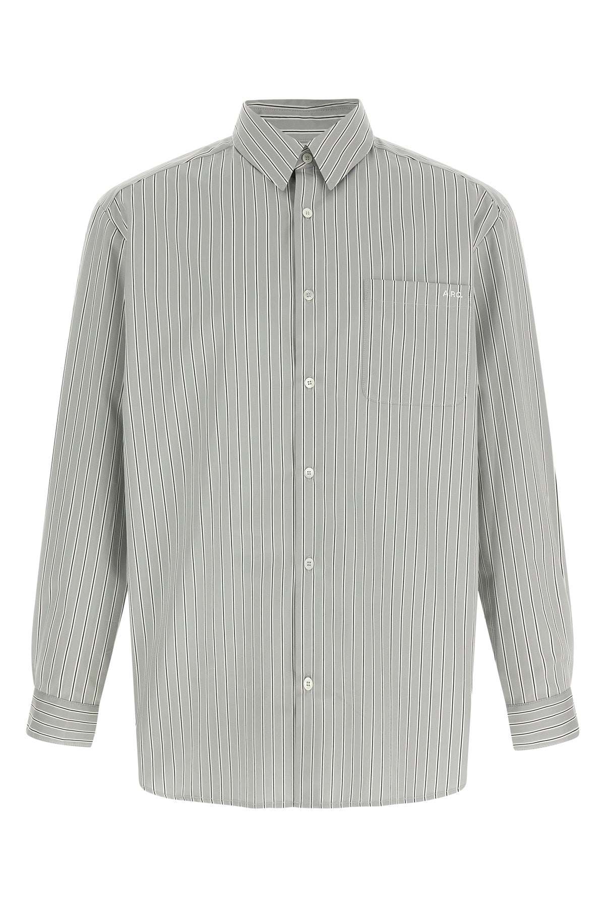malo shirt in striped cotton poplin