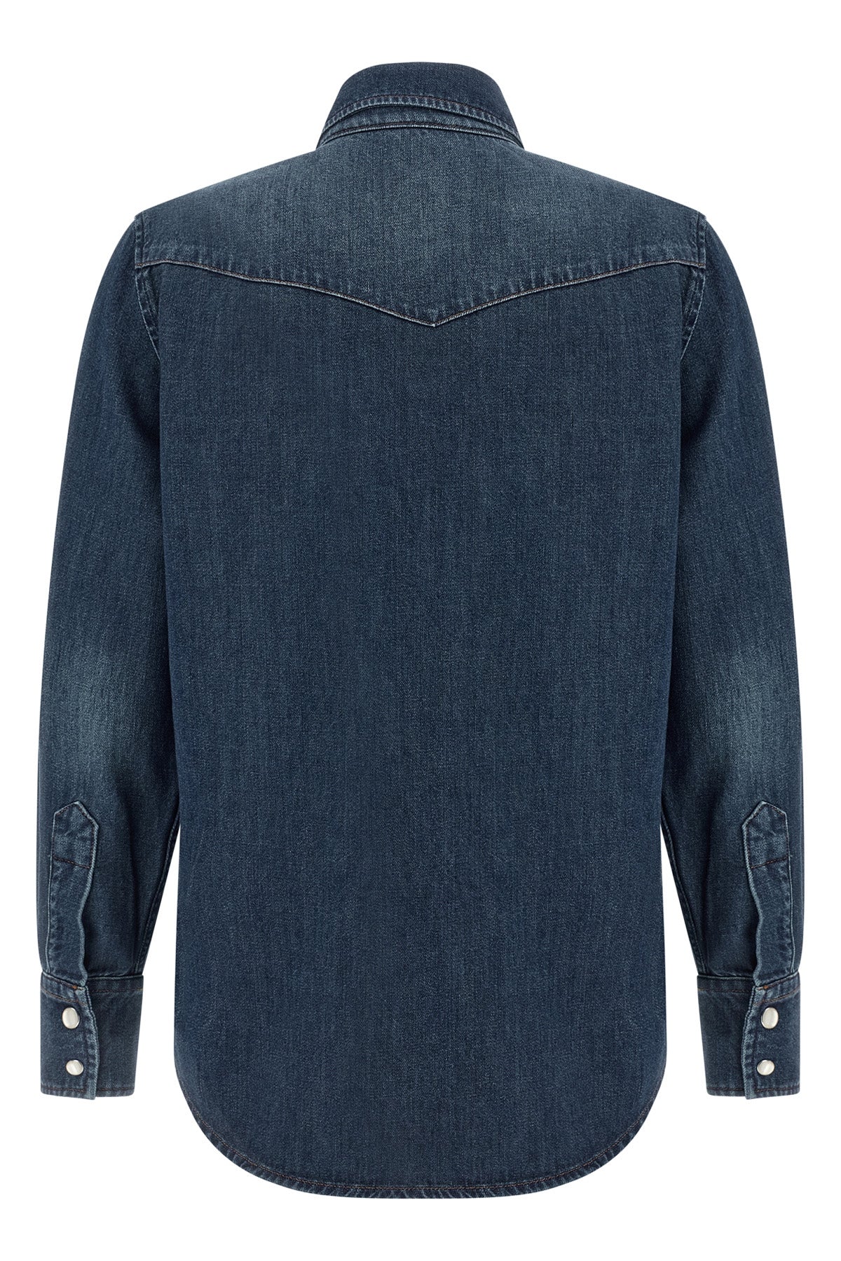 western shirt in delavé cotton denim