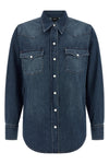 western shirt in delavé cotton denim