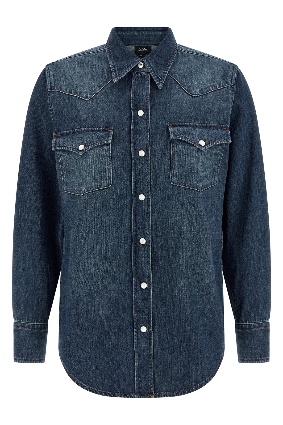 western shirt in delavé cotton denim