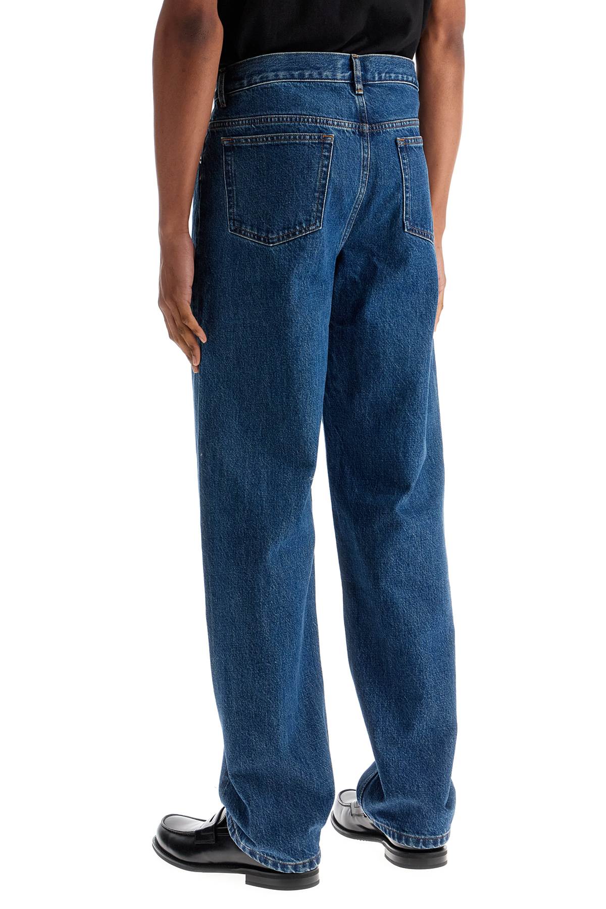 organic cotton indigo blue wide leg jeans