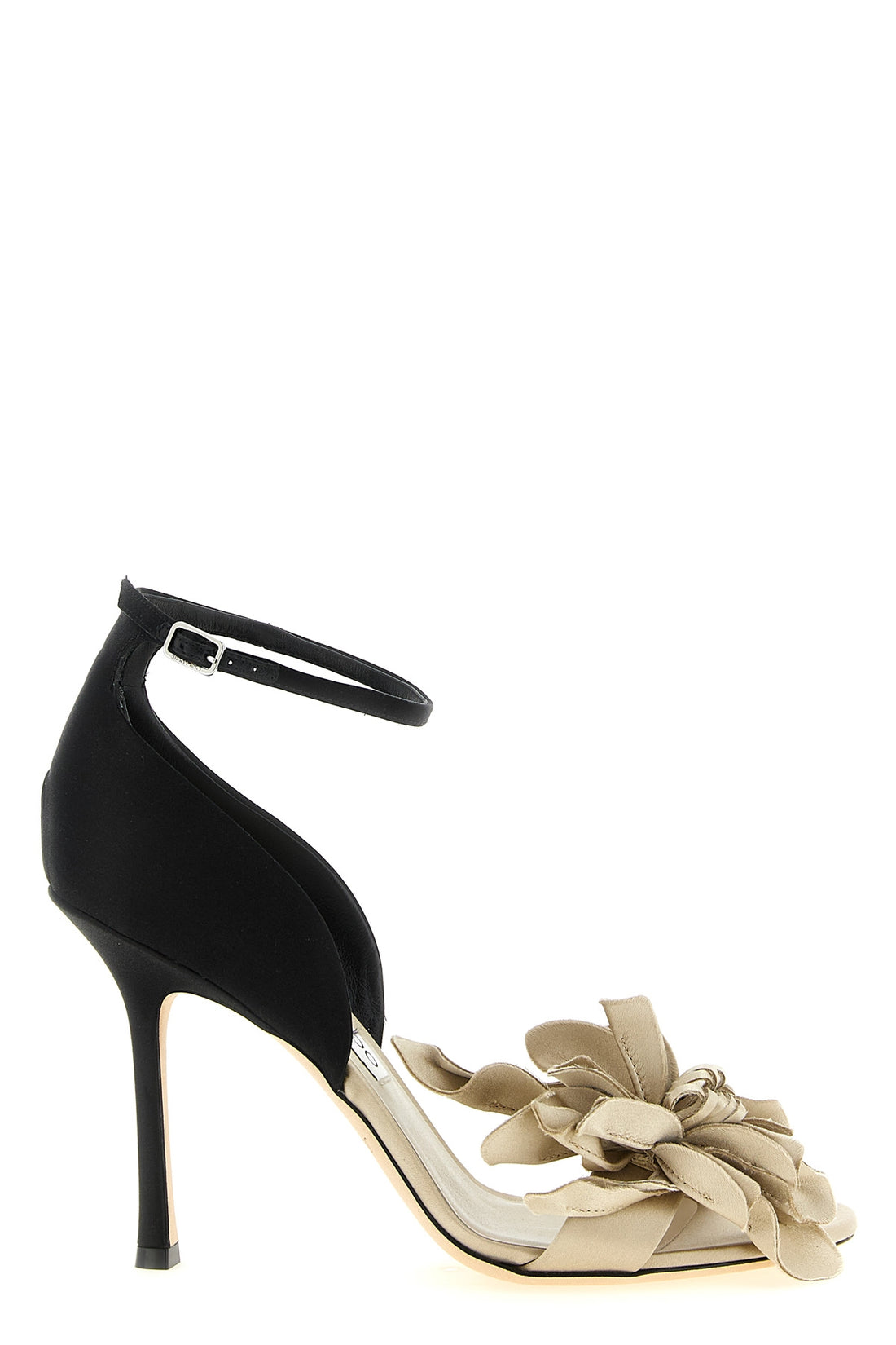 JIMMY CHOO 35.5 jimmy choos coko sandals define a bold silhouette through a sharp chromatic c