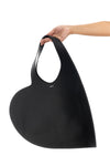 double heart shoulder bag in smooth leather