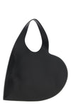 double heart shoulder bag in smooth leather