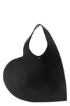 double heart shoulder bag in smooth leather