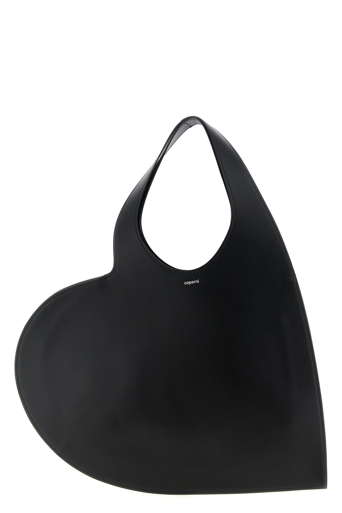 double heart shoulder bag in smooth leather