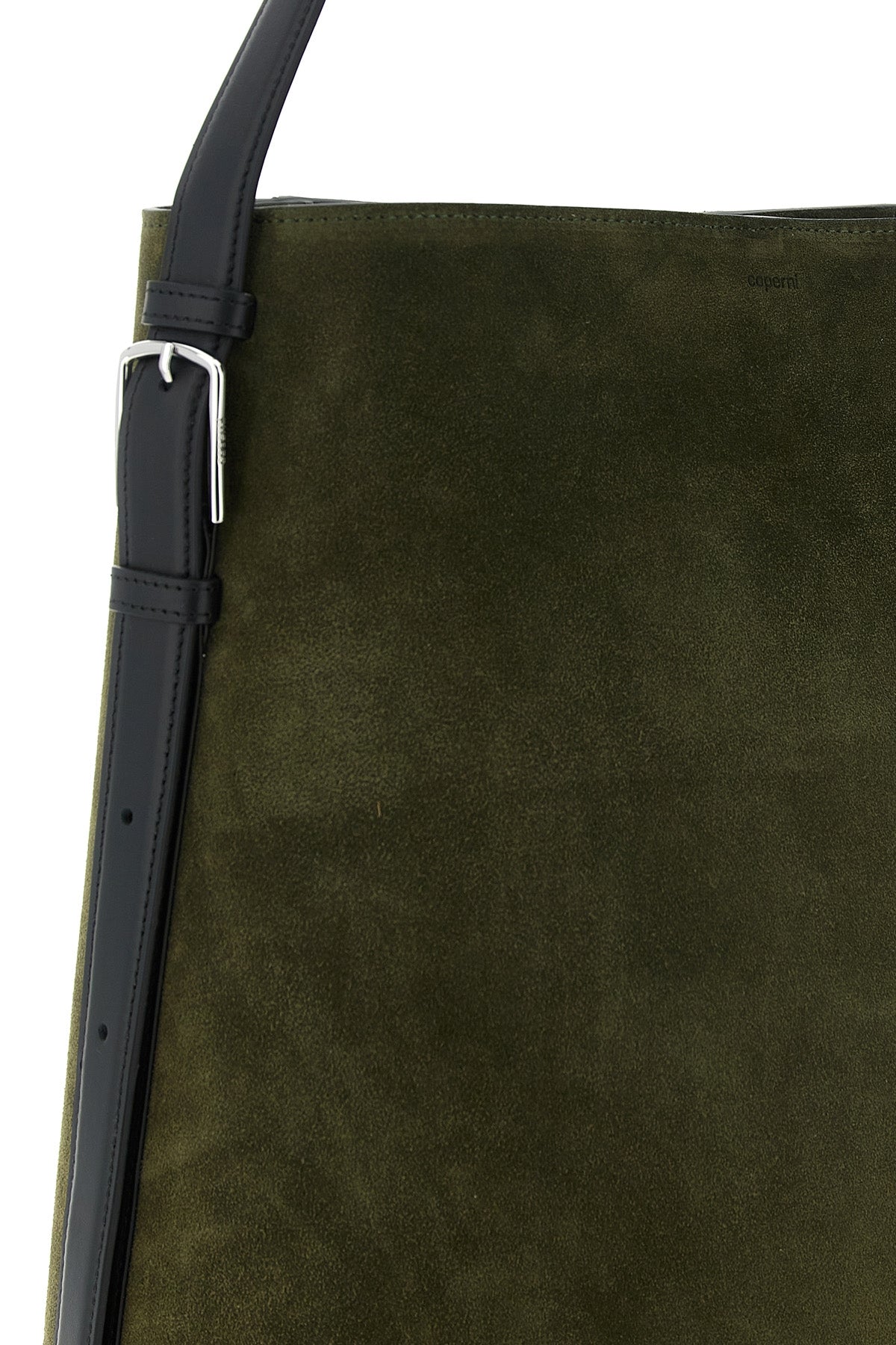 the ergonomic tote bag by coperni is distinguished by an asymmetrical silhouet