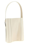ergonomic bucket bag in smooth abrasive finish leather