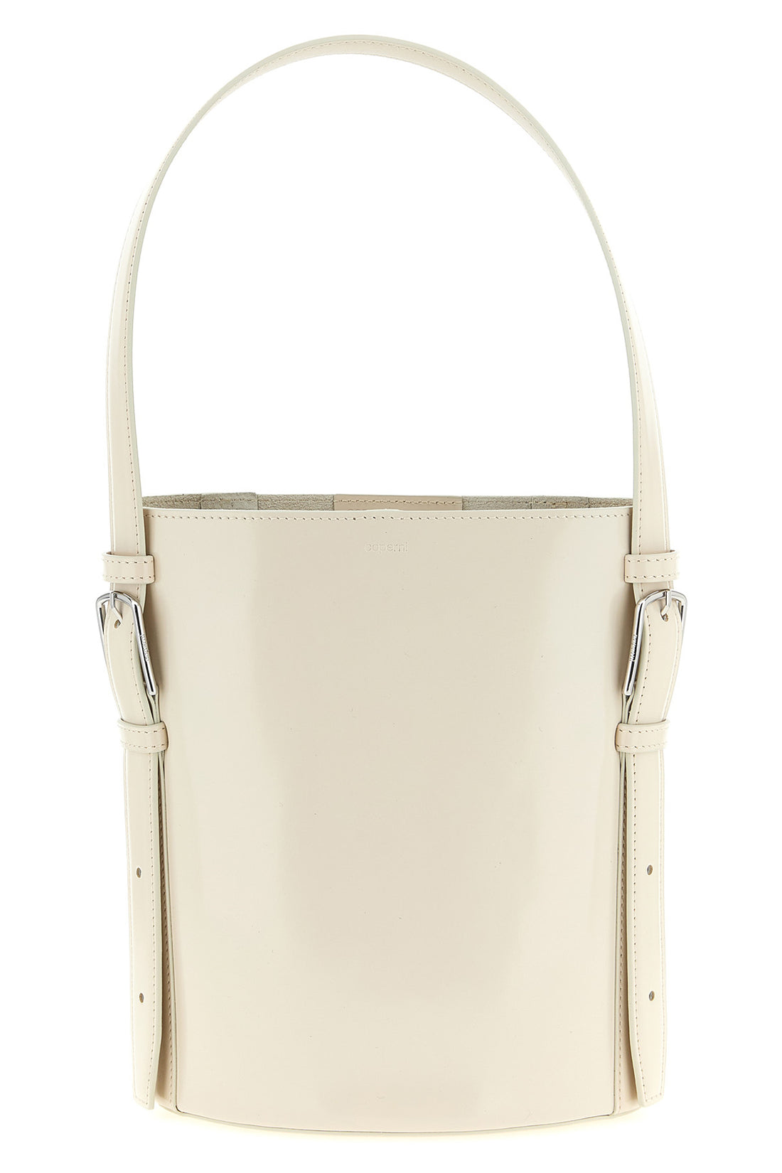 COPERNI OS ergonomic bucket bag in smooth abrasive finish leather