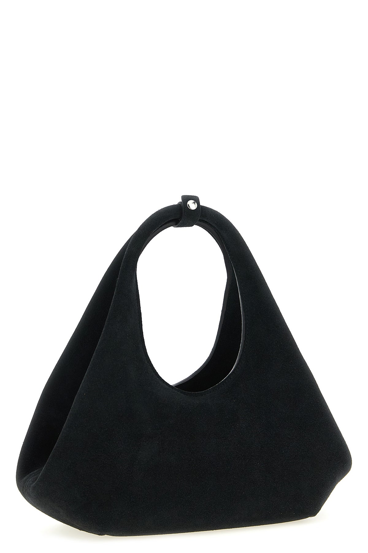 folded mini suede handbag