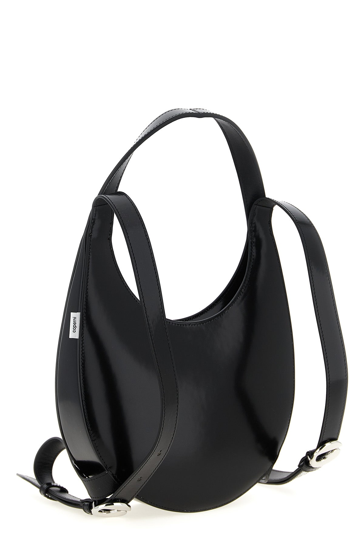 swipe shiny smooth leather backpack