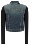 hybrid rib denim stonewashed cotton denim jacket