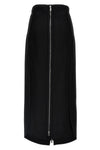 asymmetrical long zip skirt in recycled fabric