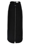 asymmetrical long zip skirt in recycled fabric
