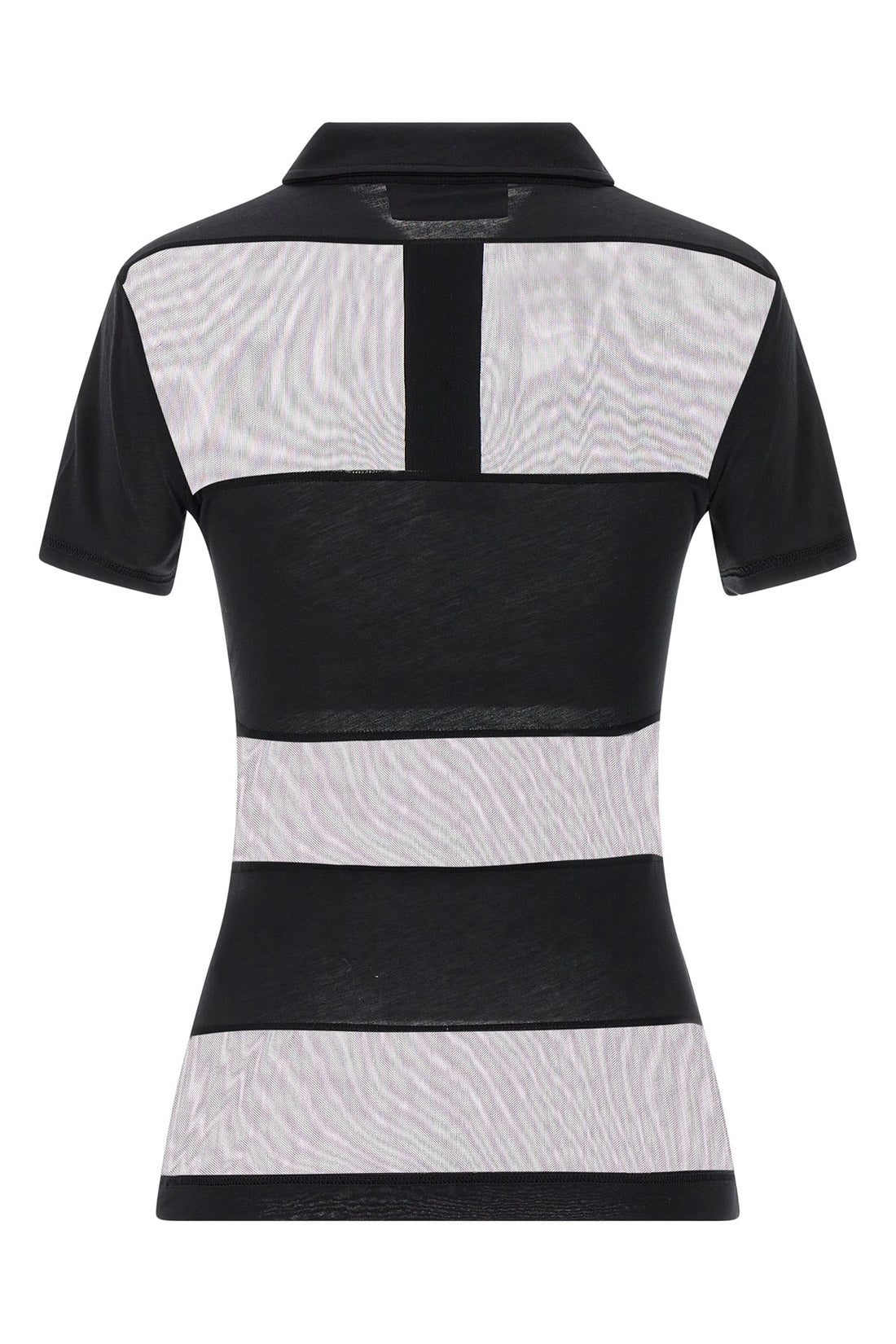 COPERNI XS sheer striped polo shirt in stretch technical fabric