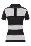 sheer striped polo shirt in stretch technical fabric