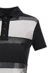 sheer striped polo shirt in stretch technical fabric