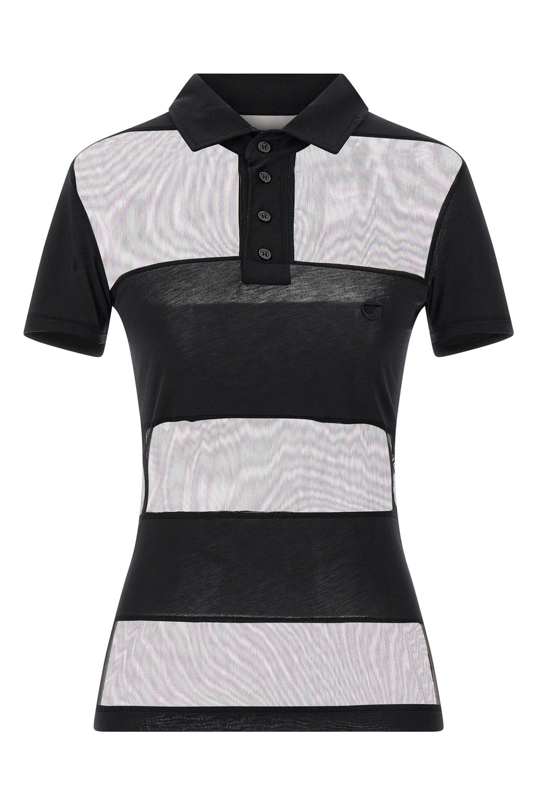 COPERNI XS sheer striped polo shirt in stretch technical fabric