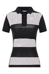 sheer striped polo shirt in stretch technical fabric