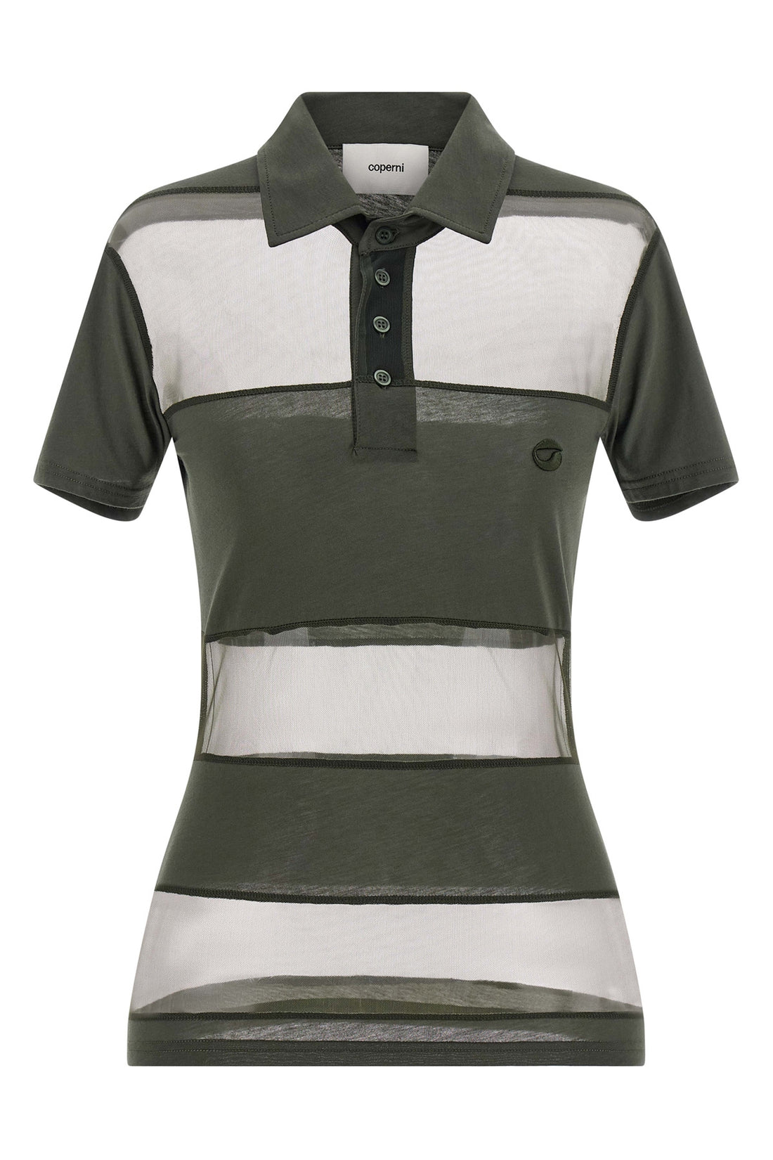 COPERNI M sheer striped polo shirt in stretch technical fabric