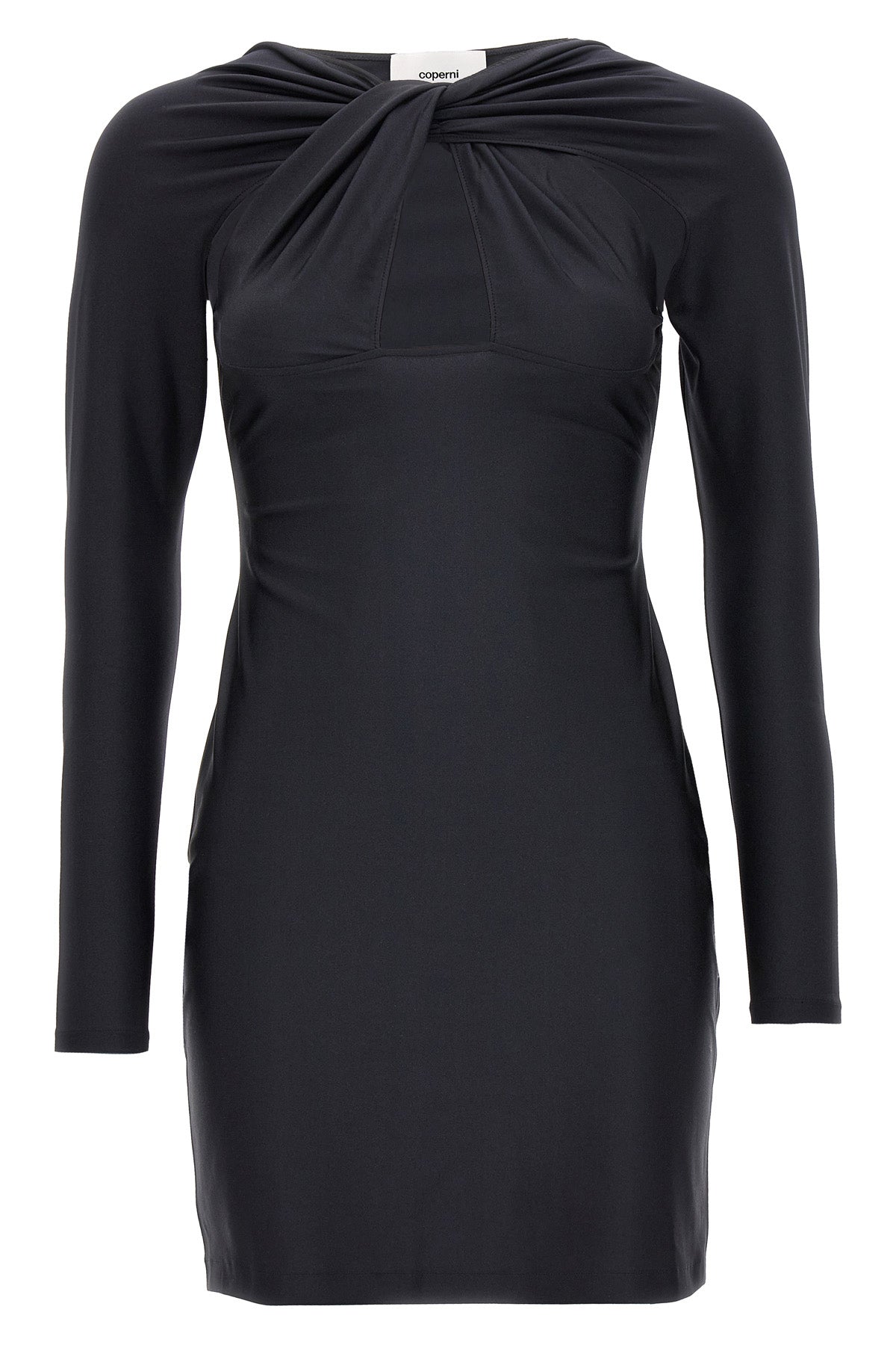 twisted cut-out stretch fabric dress
