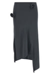flower midi skirt in stretch technical fabric