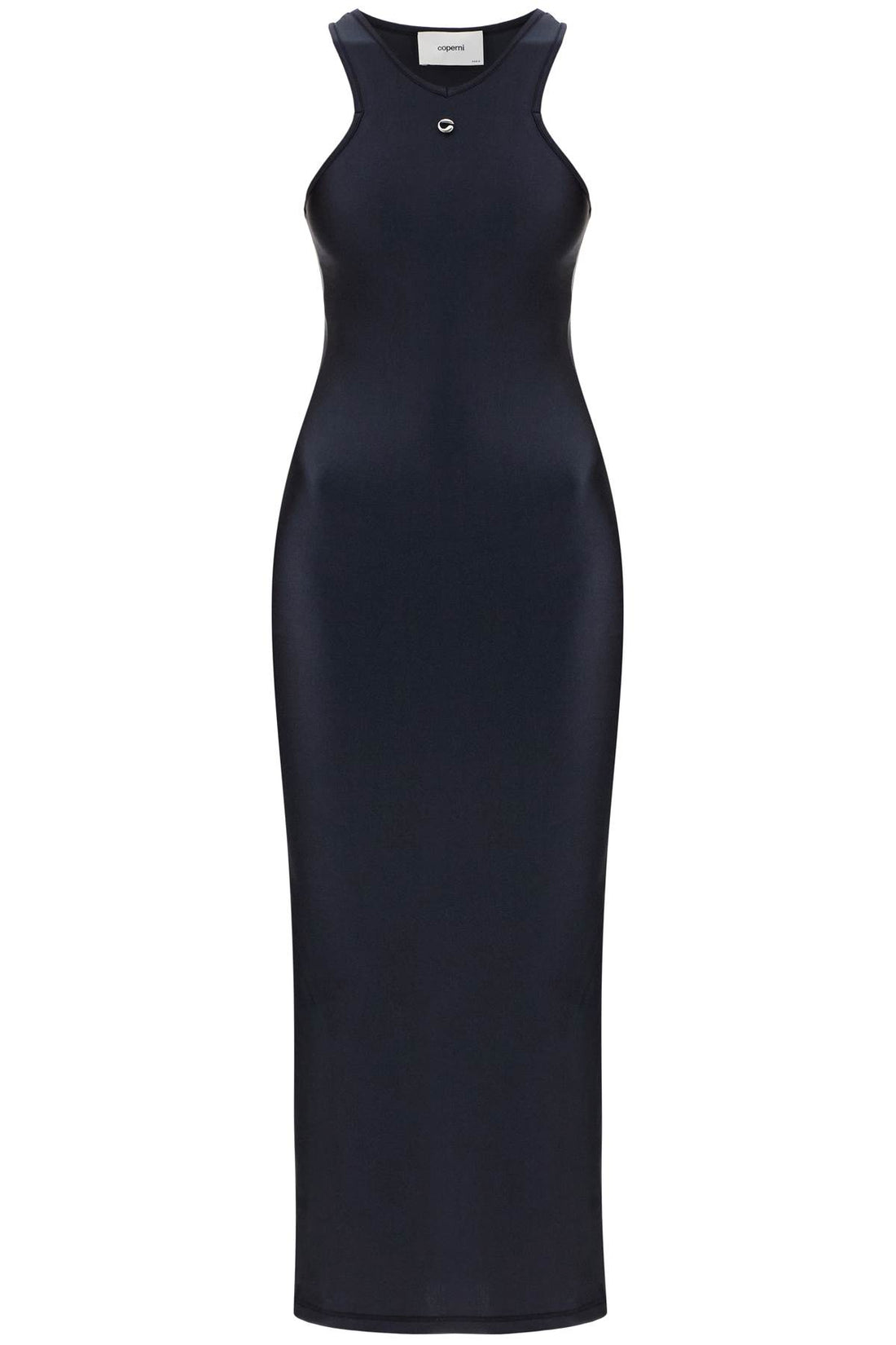 shiny jersey midi dress in