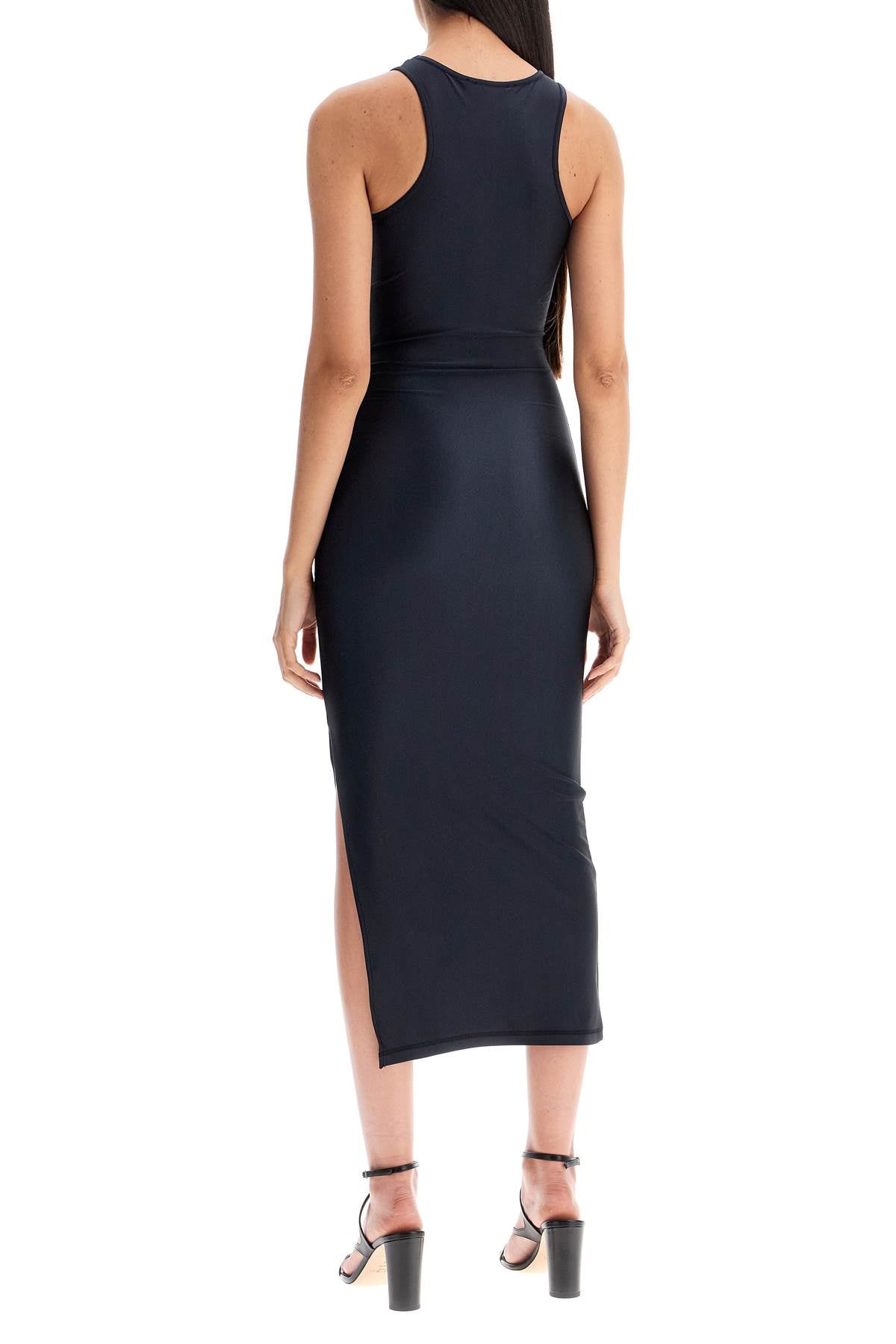 shiny jersey midi dress in