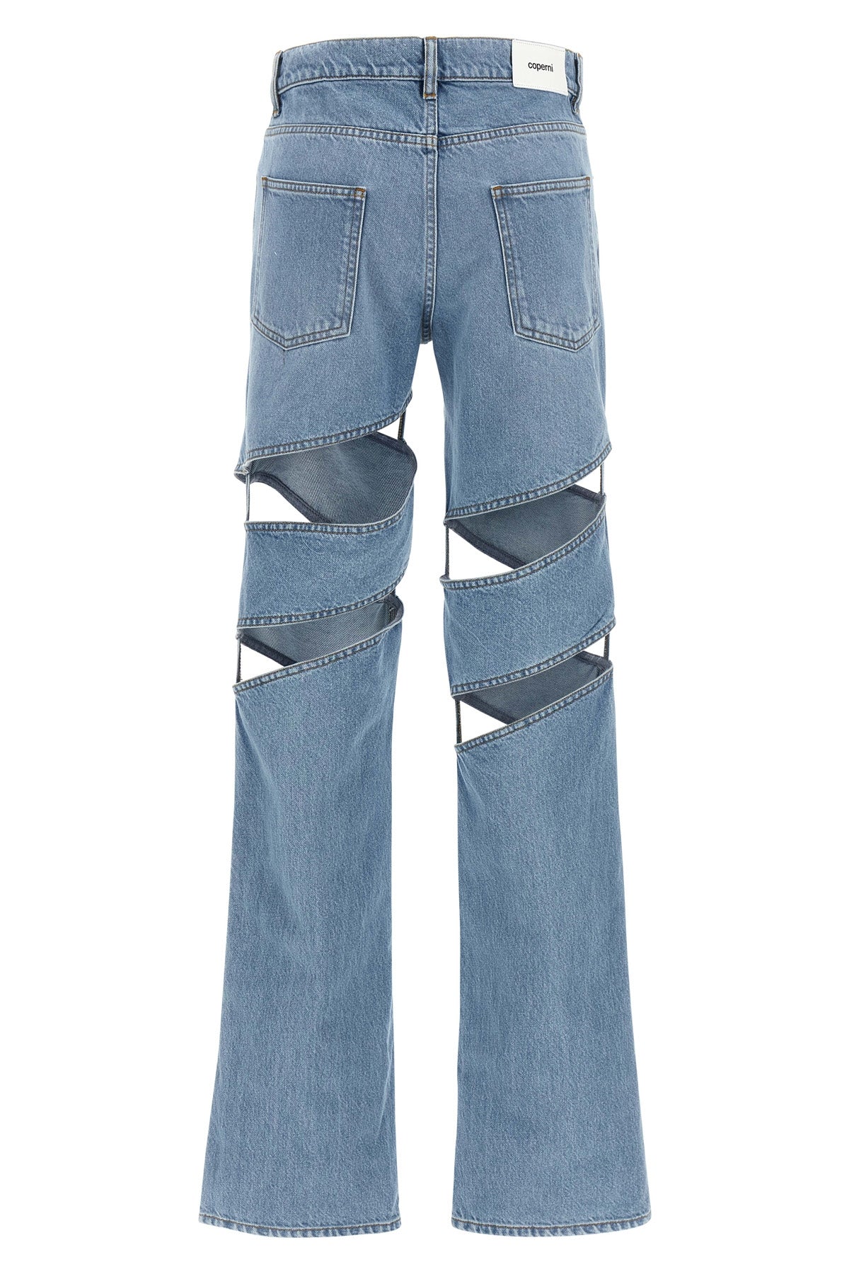 spiral stonewashed cotton denim jeans