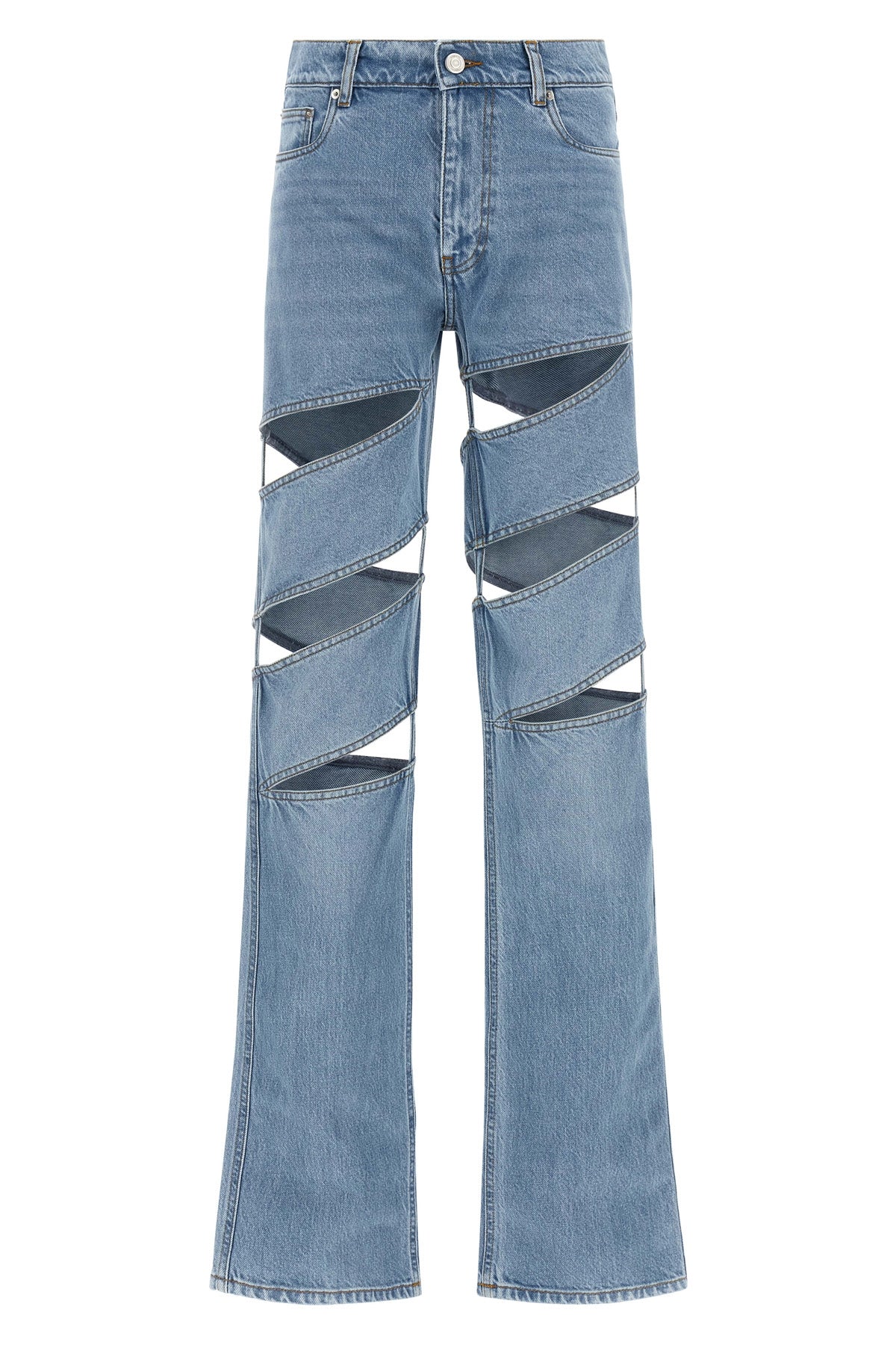 spiral stonewashed cotton denim jeans