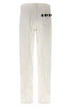 tapered denim jeans in garment-dyed cotton denim