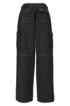 denim wide leg cargo cotton denim jeans