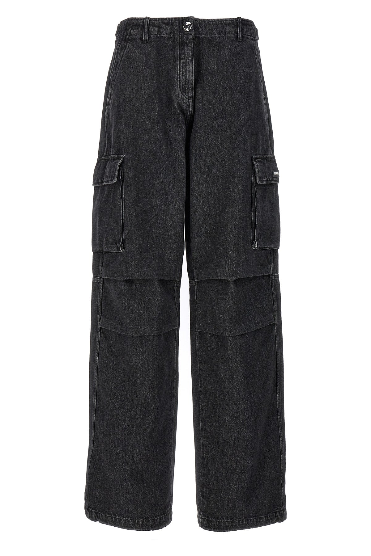 denim wide leg cargo cotton denim jeans