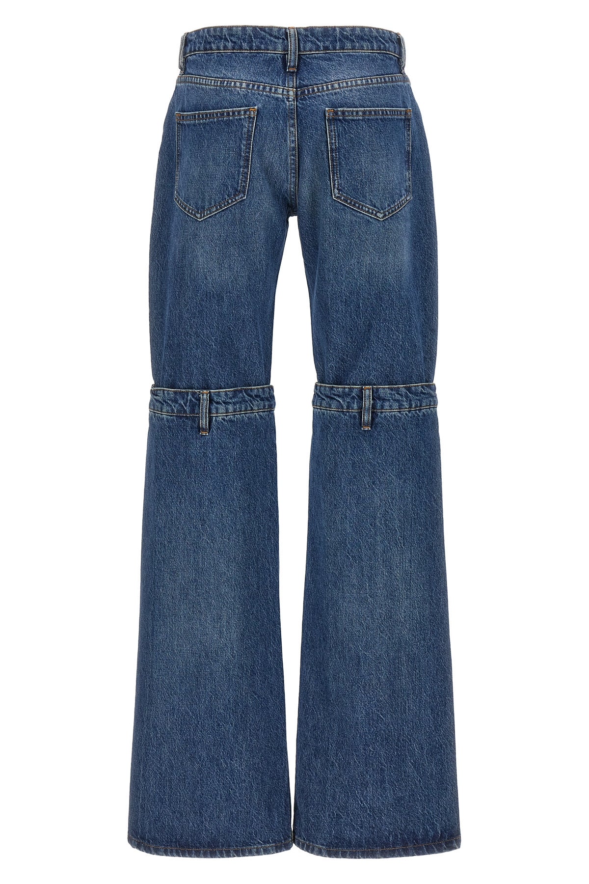 open knee cotton denim jeans