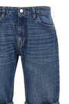 open knee cotton denim jeans