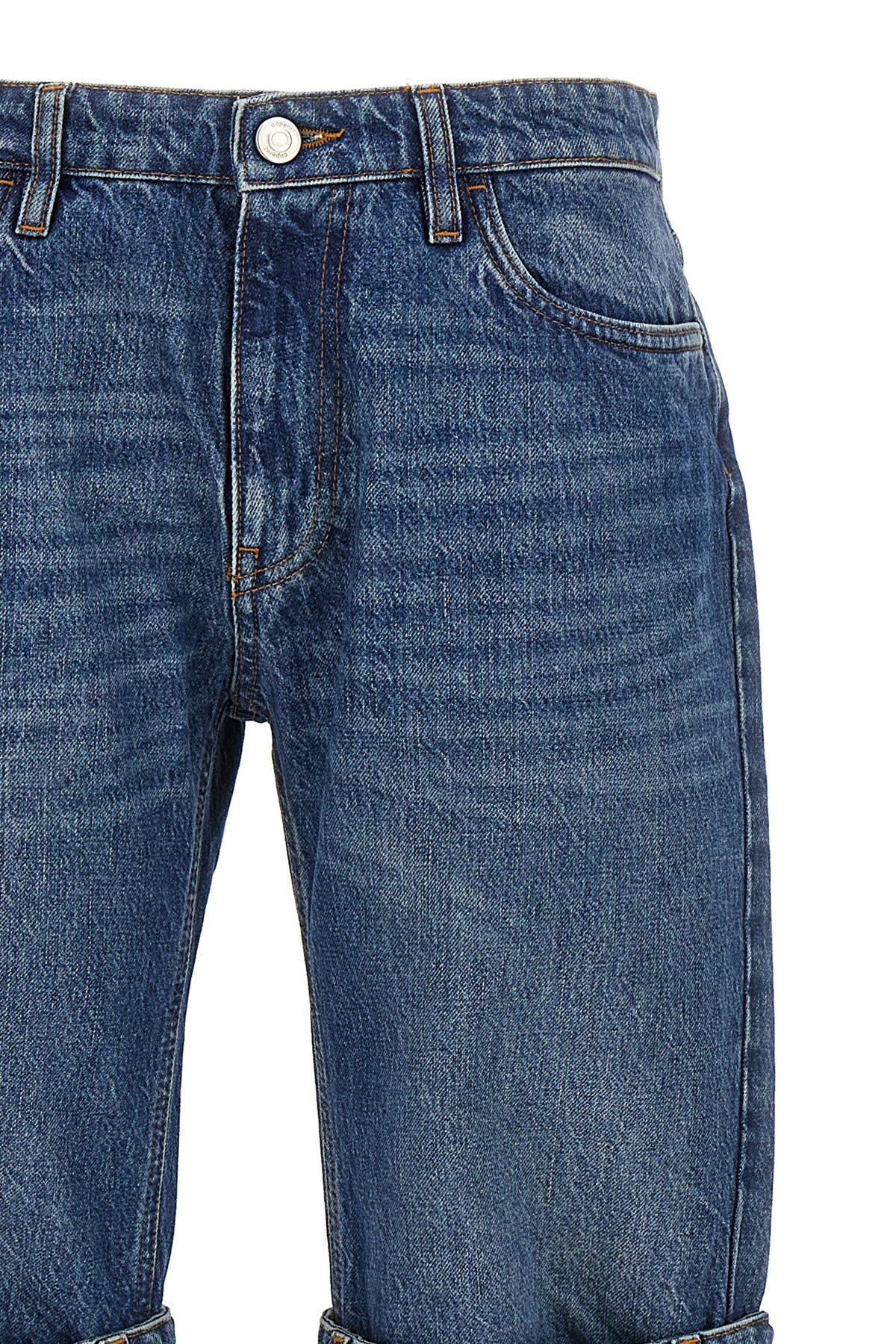 open knee cotton denim jeans