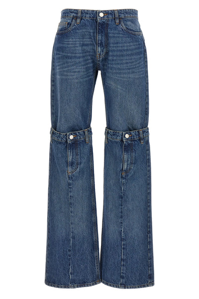 open knee cotton denim jeans