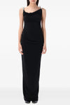 washing clip gala long dress in light jersey