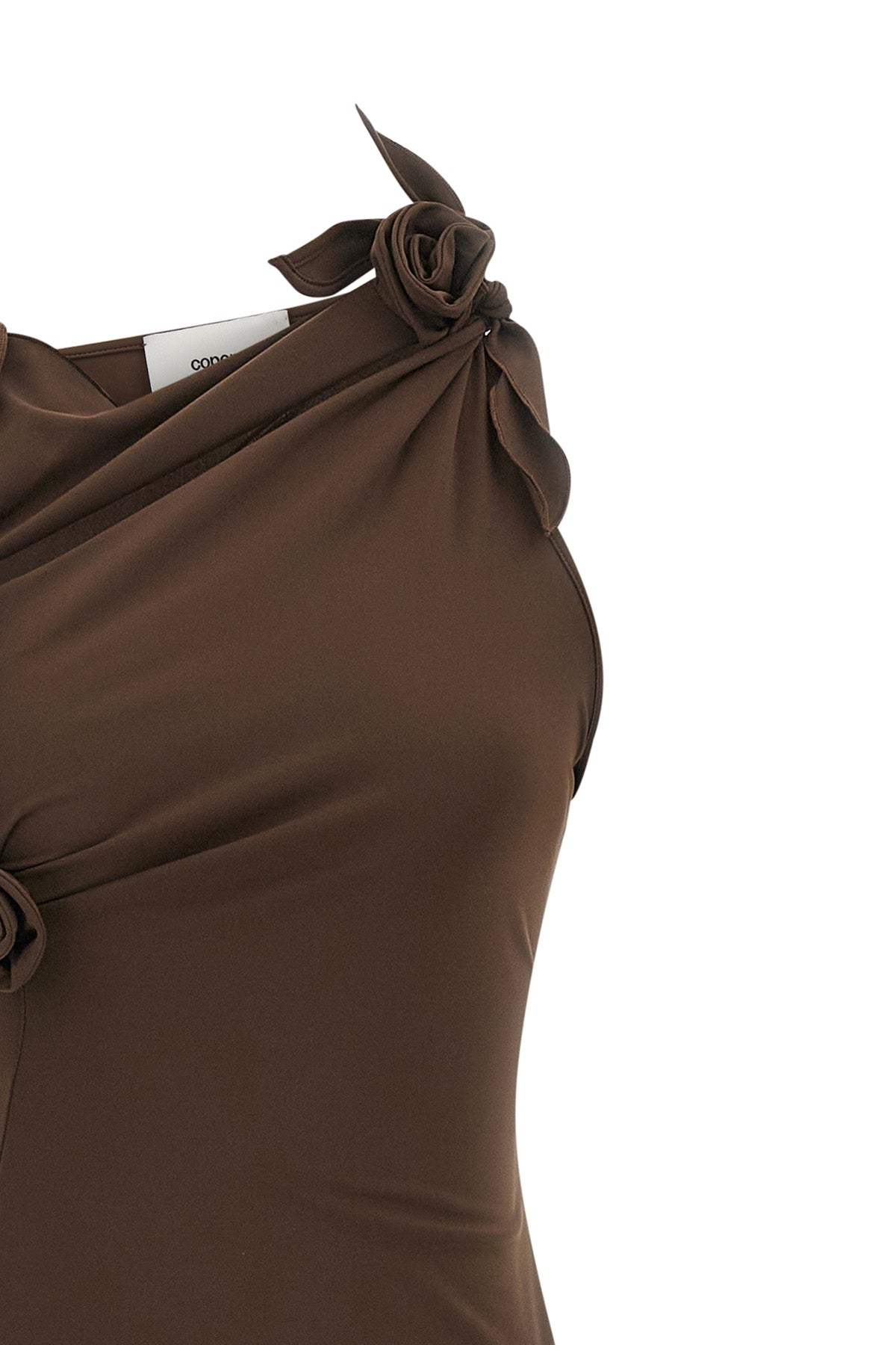 the coperni dress defines an asymmetrical silhouette through an innovative sarto