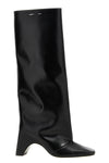 bridge squared toe boots in leather