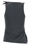 asymmetric flower sleeveless top in stretch fabric