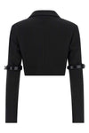 hybrid single-breasted bolero blazer in viscose and virgin wool blend