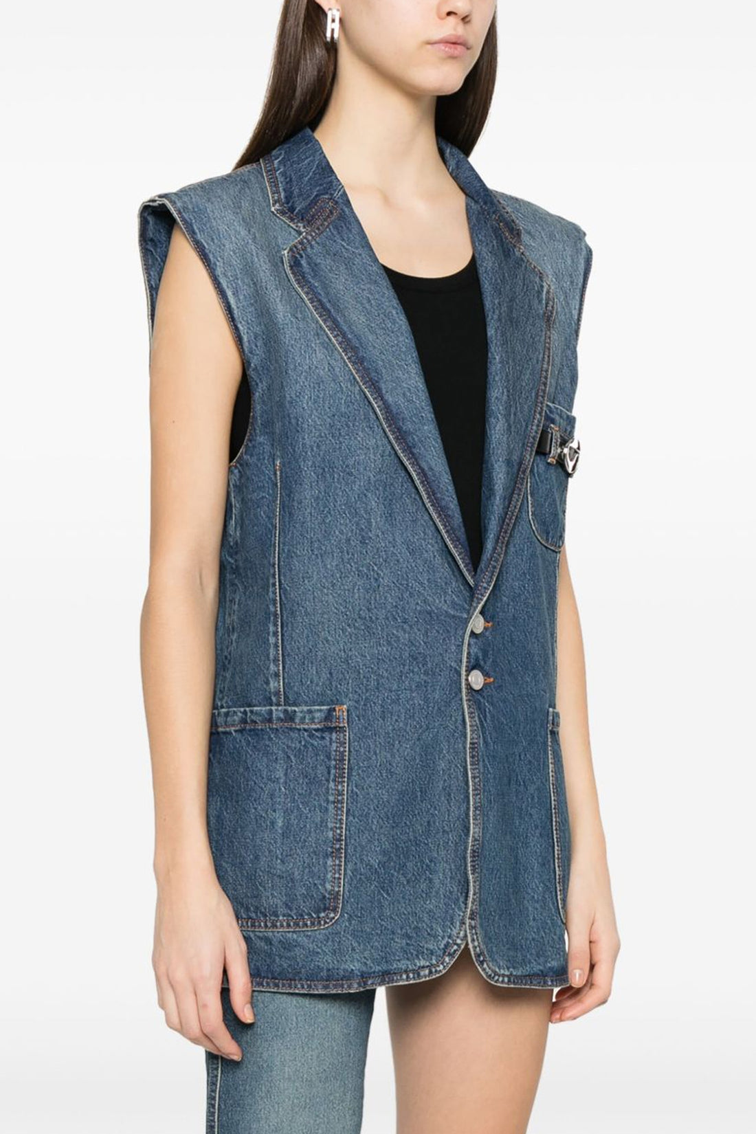 COPERNI S delavé cotton denim vest