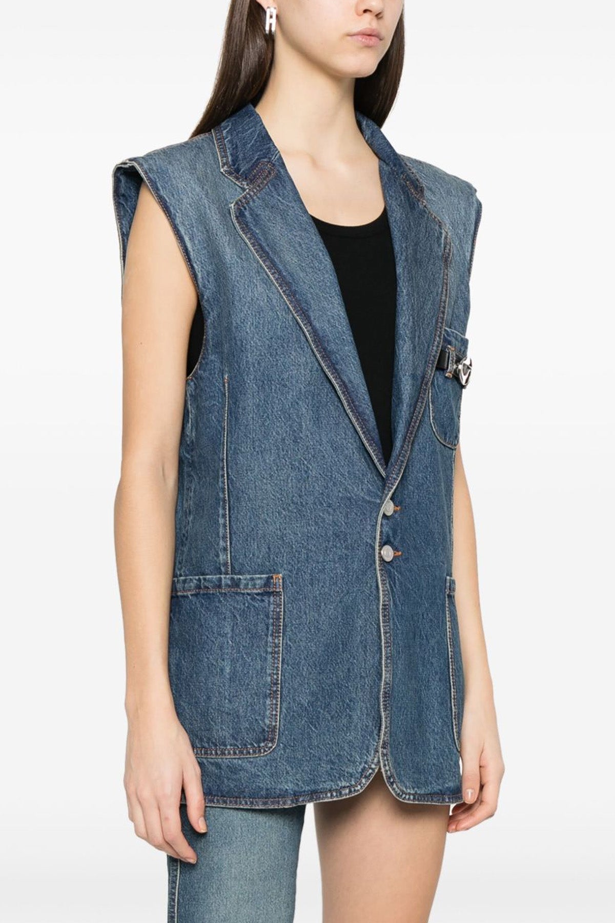 delavé cotton denim vest