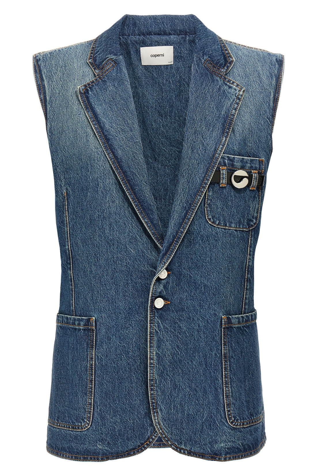 COPERNI S delavé cotton denim vest