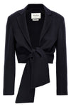 corone short jacket in double camel drap